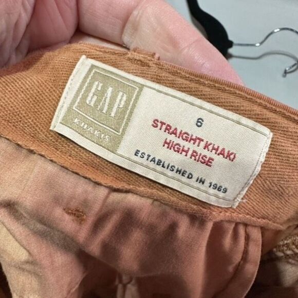NWT GAP Straight Leg Khaki High Rise Splatter Pants Copper Size 6 Terra Cotta - Picture 8 of 12